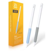 Grip de silicona Zagg para Apple Pencil, set de 2 unidades, diseño ergonómico, mejor agarre, azul/gris